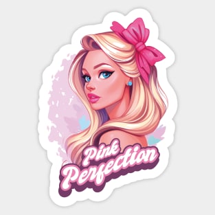 Pink Perfection Barbie Beauty Girl Sticker